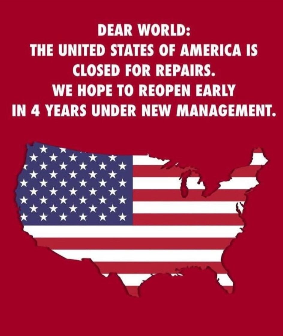 A letter to the world from sane Americans!  👇👇👇