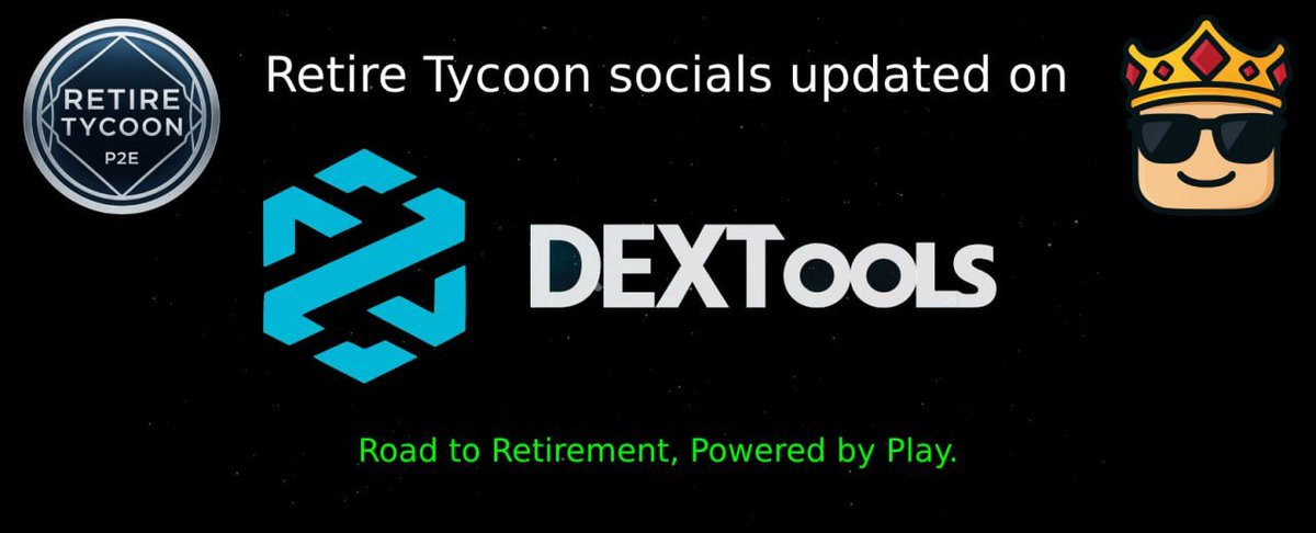 Dextools Updated, Who Is Ready For Rich Retirement?

RETIRE TYCOON $RET on BSC is now fully updated on DexTools ✅

Charts ✔️ Info ✔️ 0% Tax ✔️

Track it. Trade it. Retire with it. 

Next BSC sleeper about to wake up 👀

#RetireTycoon #BSC #DexTools #CryptoGems