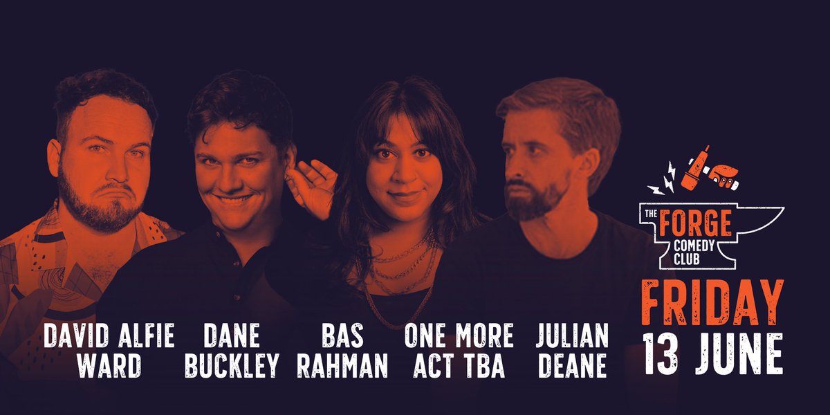 ForgeComedyClub's tweet photo. ⭐️ Julian Deane
⭐️ Dane Buckley
⭐️ Bas Rahman
⭐️ MC David Alfie Ward
⭐️ One more act TBA
Friday nights do not get much better than this!!
#ForgeFriday #FridayNight #Comedy https://t.co/BXZT7MMamd