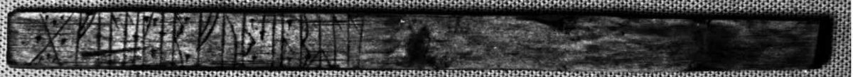 Rune-stick from 12th century Norway stating "Monstrous is the cunt, may the penis serve"