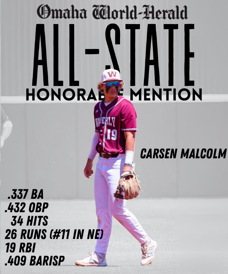 Waverly Vikings Baseball (@waverlybase_v) on Twitter photo Congrats <a href="/CarsenMalcolm/">Carsen Malcolm</a> !
Omaha World-Herald
🏆 All State Honorable Mention
We’re incredibly proud of YOU. Your hard work, dedication, and grit have truly paid off. You’ve earned this recognition, and it’s amazing to see your name among the best.
#ACE #FAMILY Congrats <a href="/CarsenMalcolm/">Carsen Malcolm</a> !
Omaha World-Herald
🏆 All State Honorable Mention
We’re incredibly proud of YOU. Your hard work, dedication, and grit have truly paid off. You’ve earned this recognition, and it’s amazing to see your name among the best.
#ACE #FAMILY