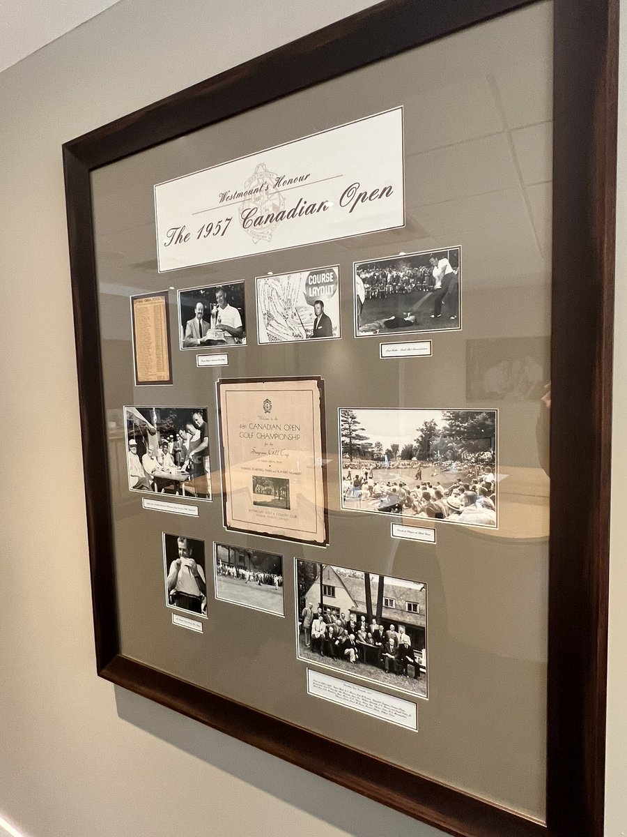 thejeffbrooke's tweet image. Today I was @WestmountGolfCC and noticed the club hosted the 1957 Canadian Open. Arnold Palmer finished 11th, won $850. Eleventh place was worth US$247,450 at last week’s @RBCCanadianOpen.