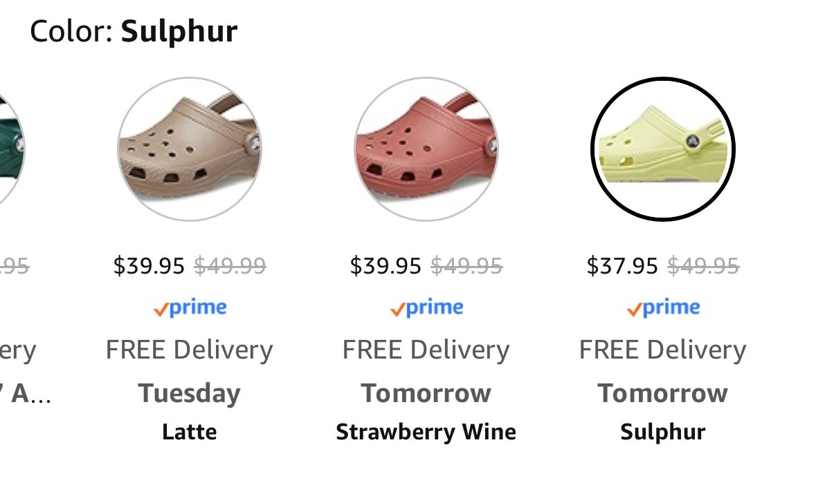 In the market for some new Crocs and trying to decide. Strawberry Wine seems great for summer while Sulphur is more timeless.