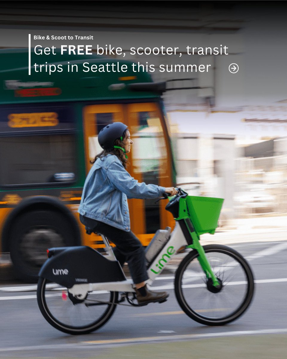 seattledot's tweet photo. You can score some FREE RIDES around Seattle this summer through the “Bike and Scoot to Transit” program! 

🔗 Learn more about the program and how you can also get FREE helmets here: https://t.co/BNNUTshsaa https://t.co/fhfvs4YvJD