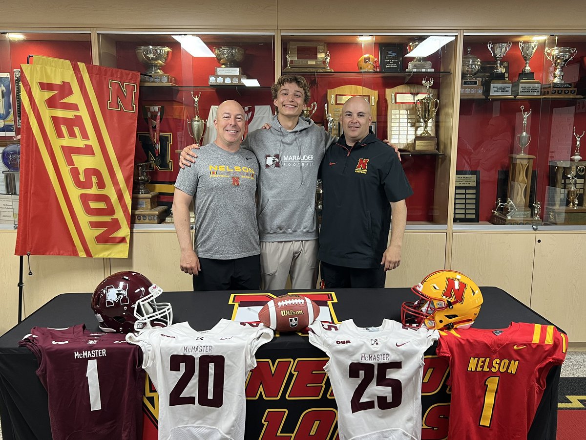 Lords Slotback/Safety Oliver Burns makes it official with <a href="/Marauderftbl/">McMaster Football</a> .  Burns made huge strides in two seasons with the Sr Lords &amp; has merely scratched the surface of his potential in football. Cant wait to watch you develop in the Hammer!

#NextLevelLords 🔴🟡|🦅🏈 #MacGrit