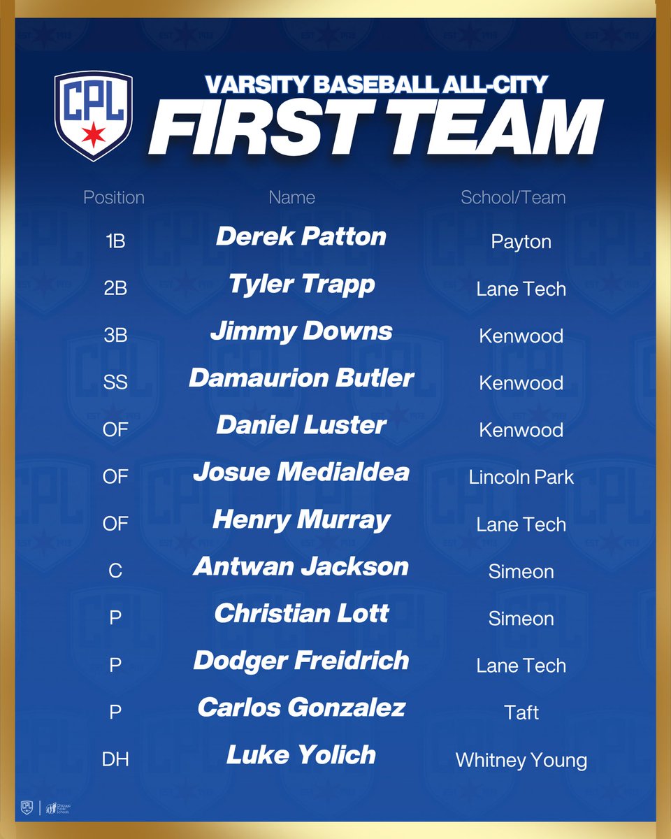 CPL Varsity Baseball All-City First Team ⚾️⭐️