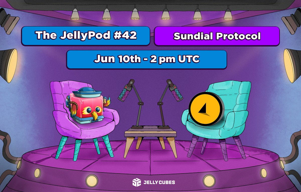 Jellycubes (@jellycubes_nft) on Twitter photo JellyPod #42 - <a href="/SundialProtocol/">Sundial</a>
You've heard the buzz about UTXO bros, now it's time to learn how it all started.
Join us this Thursday at 2 PM UTC as <a href="/_MrHunt_/">Sheldon Hunt 🛡️</a> walks us through the creation process and shares how he became part of one of the biggest events for Cardano. JellyPod #42 - <a href="/SundialProtocol/">Sundial</a>
You've heard the buzz about UTXO bros, now it's time to learn how it all started.
Join us this Thursday at 2 PM UTC as <a href="/_MrHunt_/">Sheldon Hunt 🛡️</a> walks us through the creation process and shares how he became part of one of the biggest events for Cardano.
