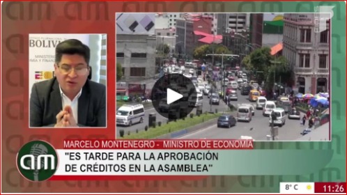 MINISTRO DE ECONOMÍA DESMIENTE AL PRESIDENTE ARCE:

“LA APROBACIÓN DE CREDITOS EN LA ASAMBLEA LEGISLATIVA YA NO SIRVE PARA RESOLVER PROBLEMAS ACTUALES DE LA ECONOMÍA”

Hoy, 9 de junio, en una entrevista, el Ministro de Economía, Marcelo Montenegro, desmiente, con absoluta