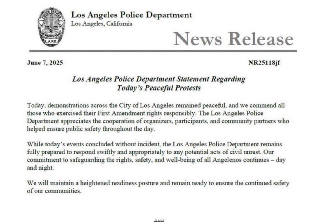 It’s bad enough when troops are used as props.

It’s even worse when a president uses them as targets.

The LAPD stated that they had things under control.
They also stated that it wasn’t the protesters who started the agitation.