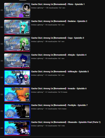 IrmaosLightning's tweet photo. ⚠ALTERAÇÃO⚠

Cada episódio do Remaster de "Gacha Club: Among Us" recebeu seu próprio título! Aqui estão os títulos:

↓————- TÍTULOS ————-↓
#1 - Piloto
#2 - Desleixo
#3 - Caça
#4 - Afeição
#5 - Infiltração
#6 - Invasão
#7 - Perdição
#8.1 - Obsessão https://t.co/ECzZfZ7cYt