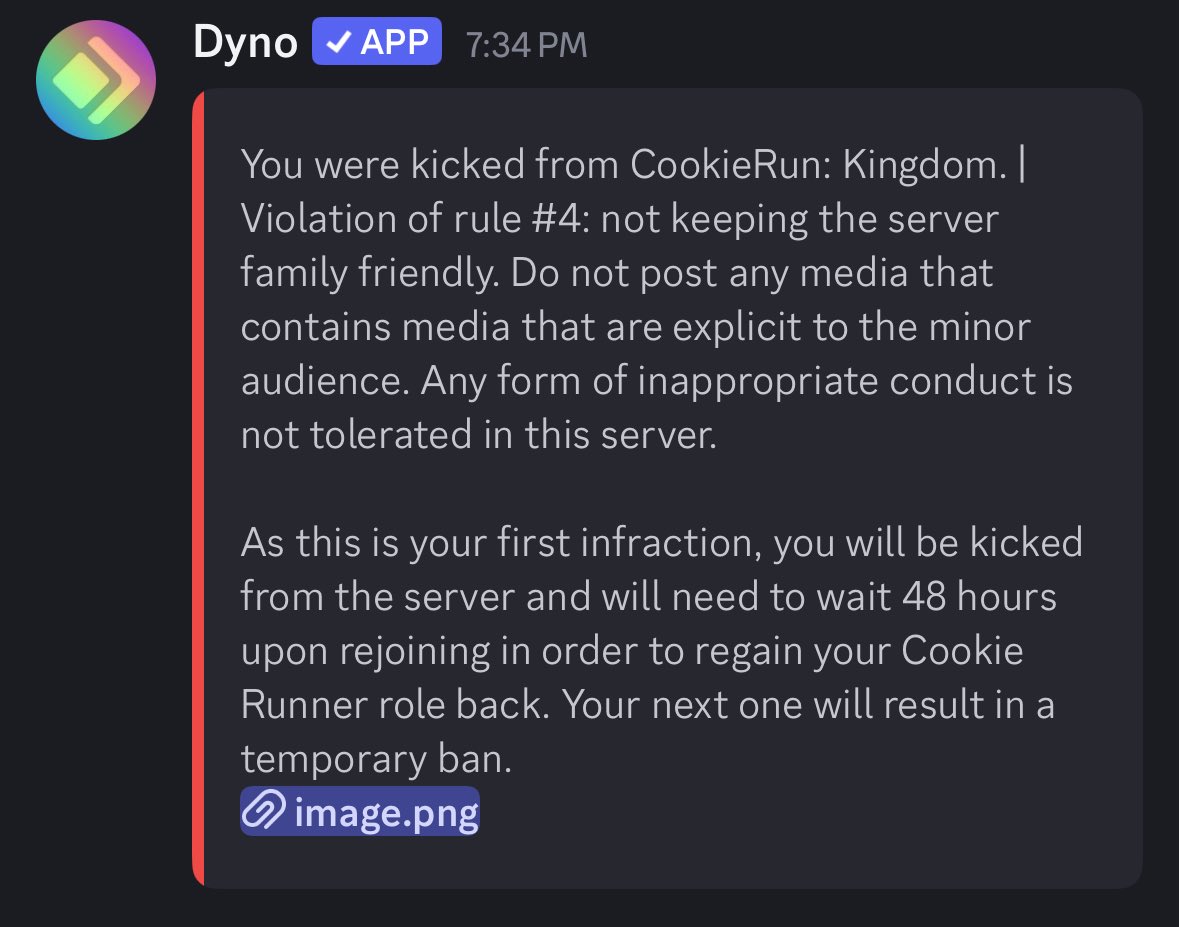 gmaxjayden11's tweet photo. I just got kicked from the cookie run discord over this https://t.co/Dy8baDUiPI