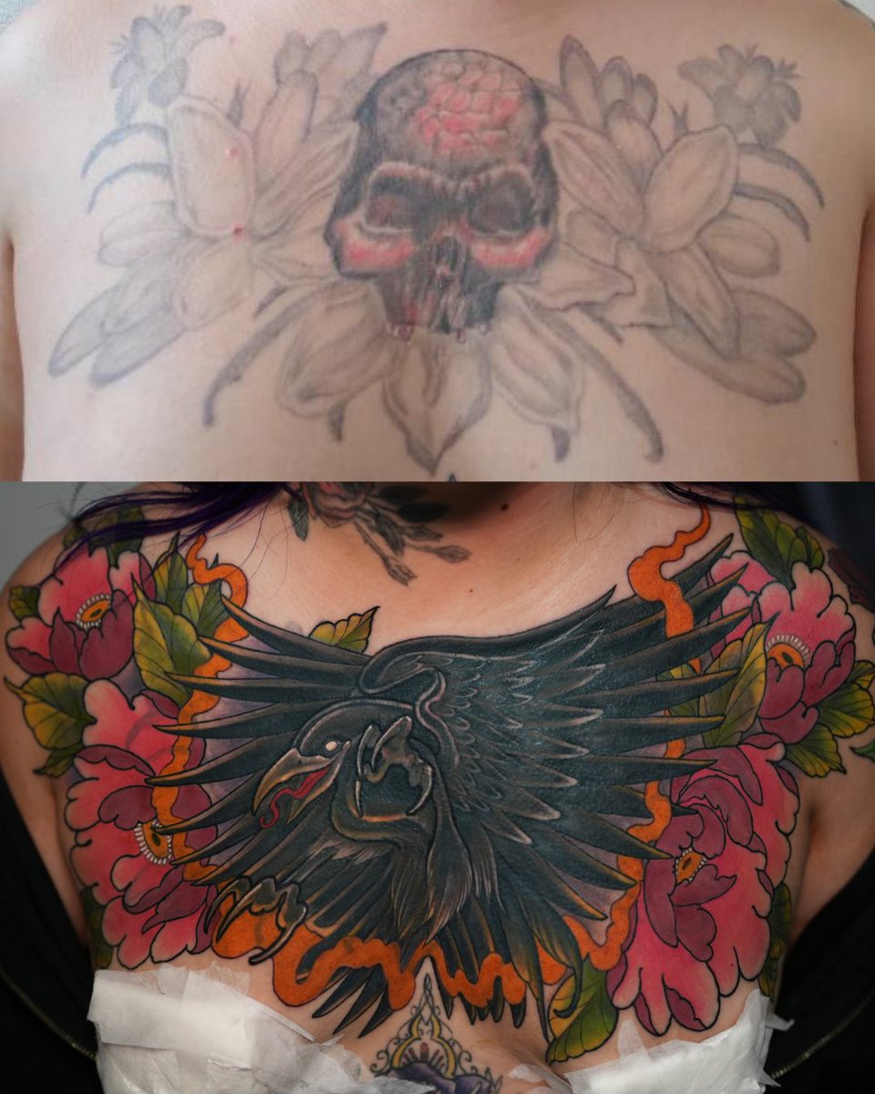 stevanmarroquin's tweet photo. Cover up de pecho entero con cuervo.

Si quieres cotizar un cover up me puedes escribir por mensaje directo.

#coveruptattoo https://t.co/DvVFKUHZM5