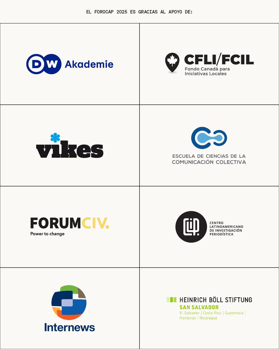 La 2ª edición de #ForoCAPSanJosé, "Enlazando Voces", existe gracias a alianzas que creen en la formación y el diálogo profundo, fortaleciendo la opinión crítica e informada.

Agradecemos a las organizaciones donantes por su apoyo invaluable. 🙏🏽🎉