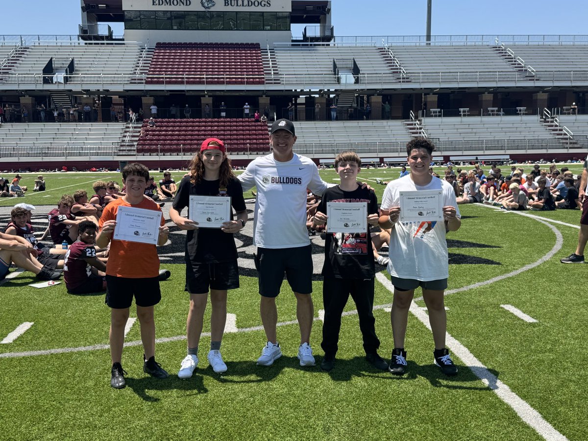 Congratulations to our youth camp award winners from day 1, we are excited for the next 3 days! #GoDogs