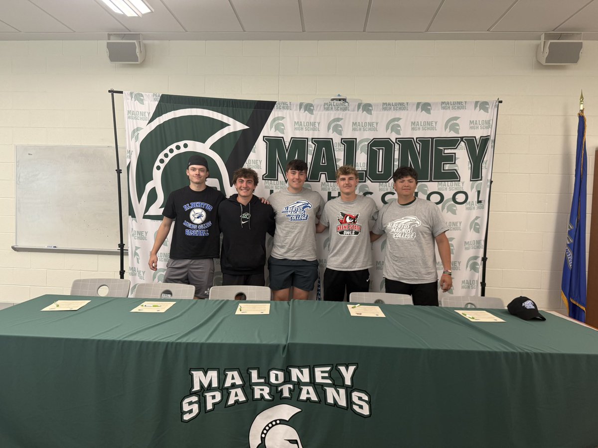 Congratulation’s to Mark Whittington 
Alex Perez, Logan Sommors, Anthony Valentin and Blake Benigni for announcing where they will be playing next year. Mark, Alex, Logan and Anthony will be playing baseball and Blake will be playing soccer <a href="/MaloneySpartans/">Maloney Athletics AD</a>