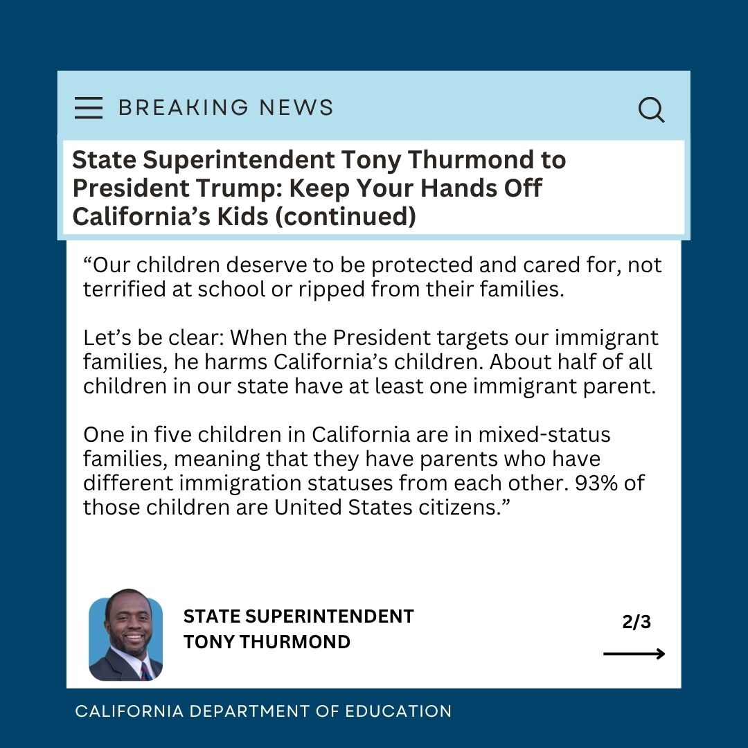 CA Department of Education tweet media