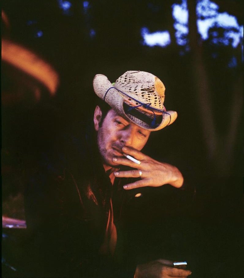 JoeStrummer's tweet image. Joe by the campfire at @glastonbury 1995.
Photograph by Jill Furmanovsky