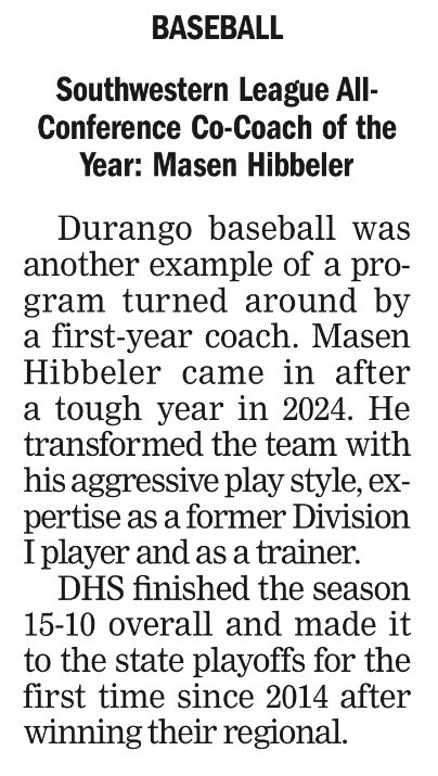 Can’t express how thankful I am for the awesome Administration &amp; Staff revolved around the baseball program in Durango. It’s truly a blessing to be surrounded by great people daily!

This is a STAFF OF THE YEAR award.

#HardWorkPaysOff