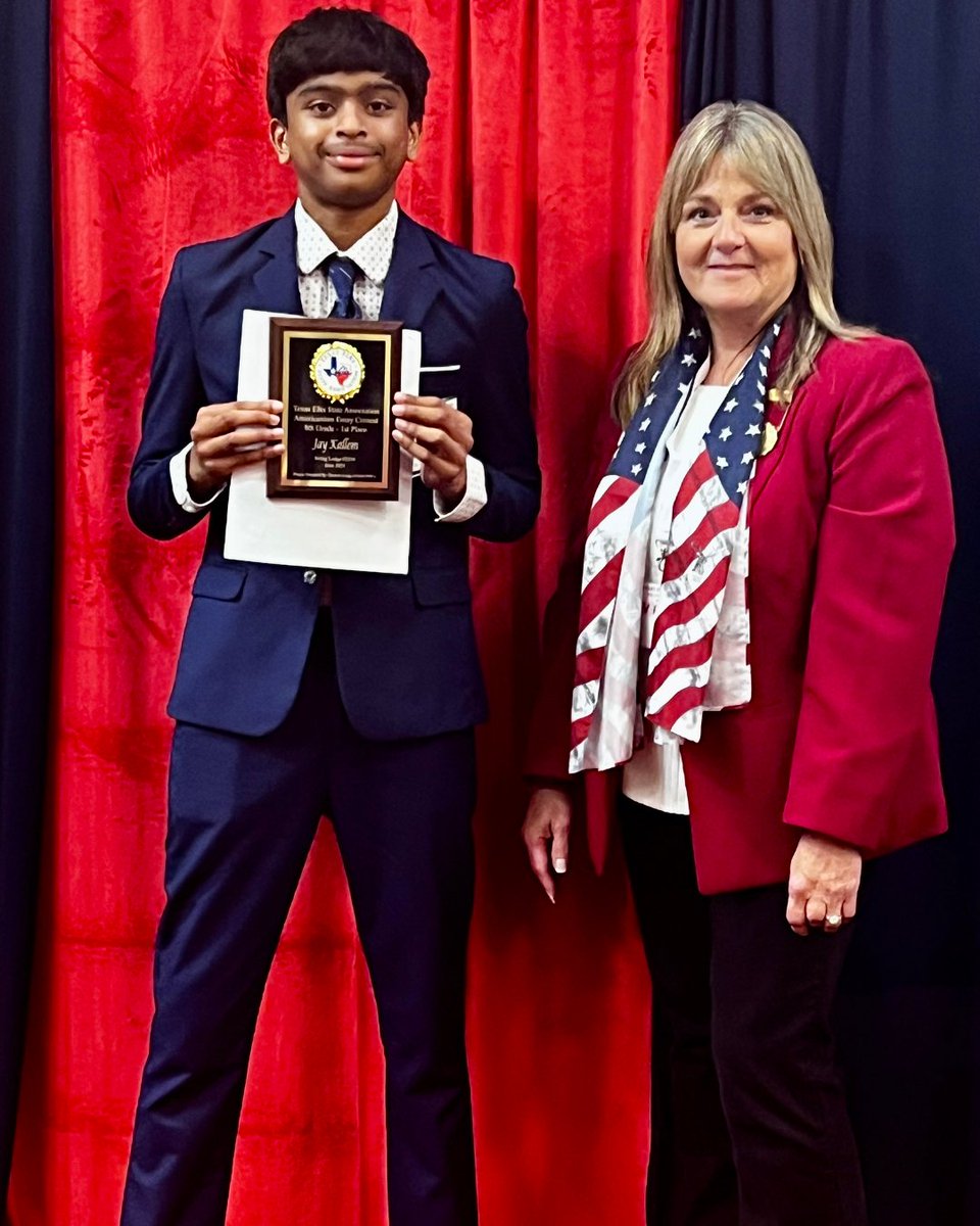 🏆🇺🇸 Huge congratulations to our amazing 8th grader, Jay Kallem, for earning 1st place in the Texas Elks Americanism Essay Contest! We’re proud of your accomplishment and how you represented our school! 🎉🦅 #WeArePerry #Limitless #EaglesRising #WatchUsSoar ❤️🦅