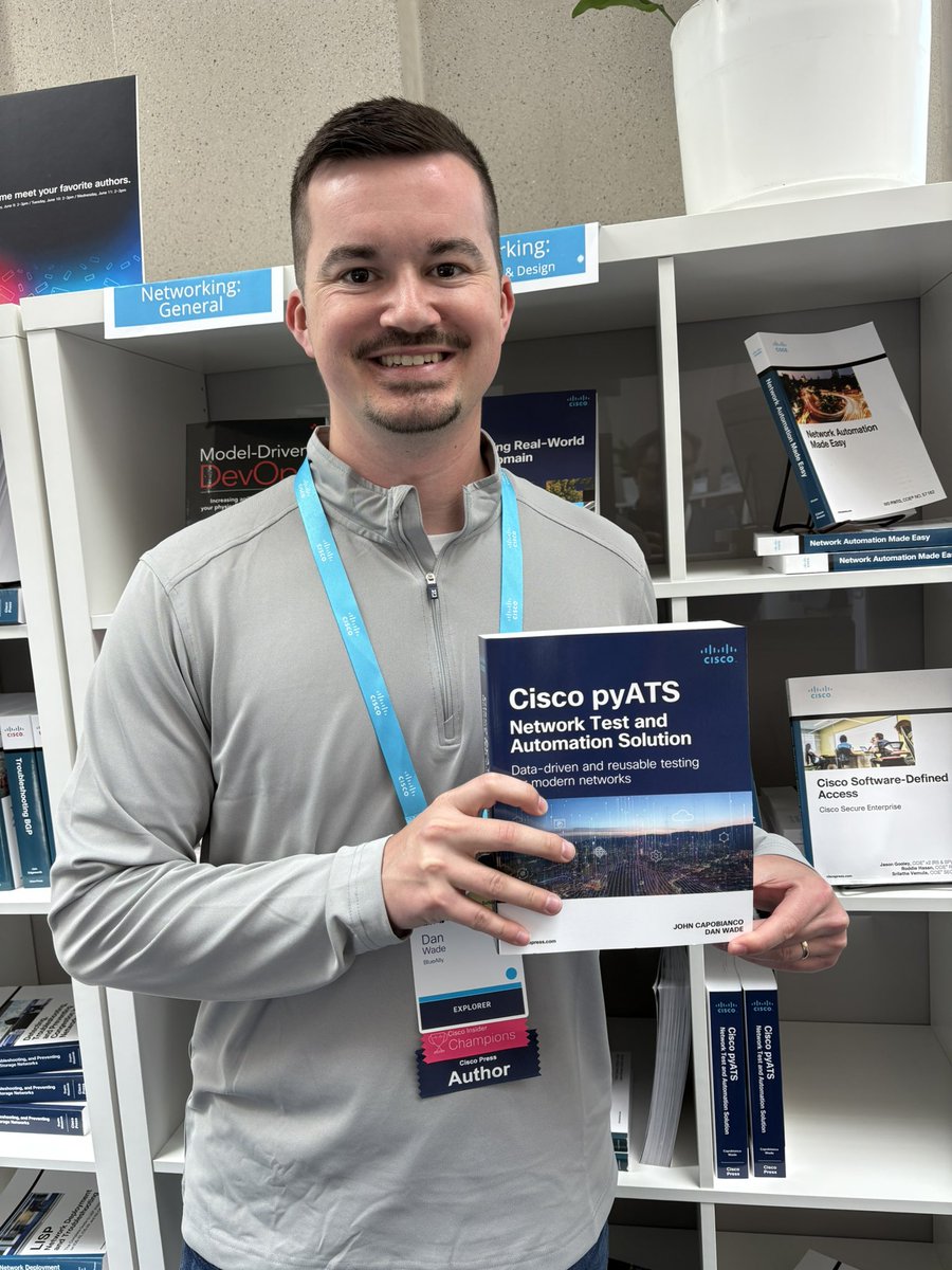 devnetdan's tweet image. What a surreal moment - Seeing my book at the Cisco Store at #CiscoLive!!! @CiscoLive @CiscoChampion @John_Capobianco