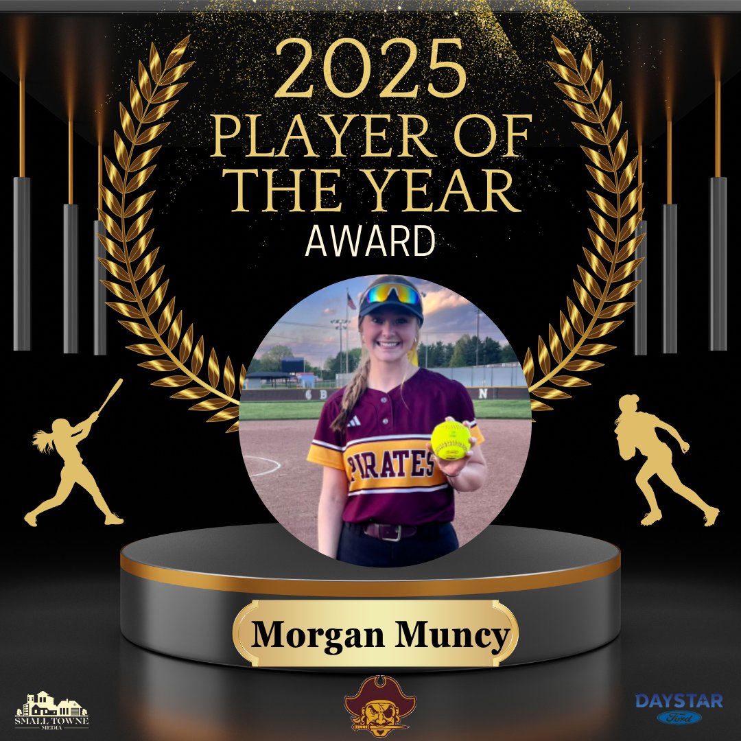 As announced on the Awards Show...Congrats to our 2025 Softball Player of the Year Award winner Morgan Muncy of the Southeast Pirates! Formal trophy presentation &amp; interview to be presented at Daystar Ford in Garrettsville!