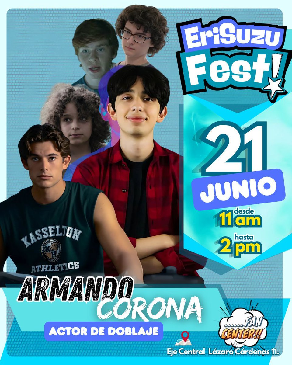 EriSuzuFest's tweet photo. 🩵 Estrellitas! 🩵 Tenemos el honor de presentar a ARMANDO CORONA, estará con nosotros apoyándonos en nuestro evento con causa! 🥰
Reconocido por ser Muichiro Tokito en Demon Slayer, Reno Ichikawa en Kaiju No. 8, y el MVP Ui Ui en Jujutsu Kaisen. https://t.co/Awpy8VHKsJ