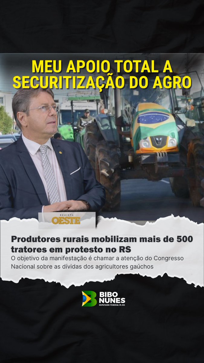 🔥 O AGRO GAÚCHO VAI À LUTA EM DEFESA DO SETOR!

Mais de 500 tratores tomaram as ruas no RS em uma poderosa mobilização de produtores rurais, exigindo atenção do Congresso Nacional para a aprovação do projeto de *securitização do agro, projeto este que tem meu total e irrestrito