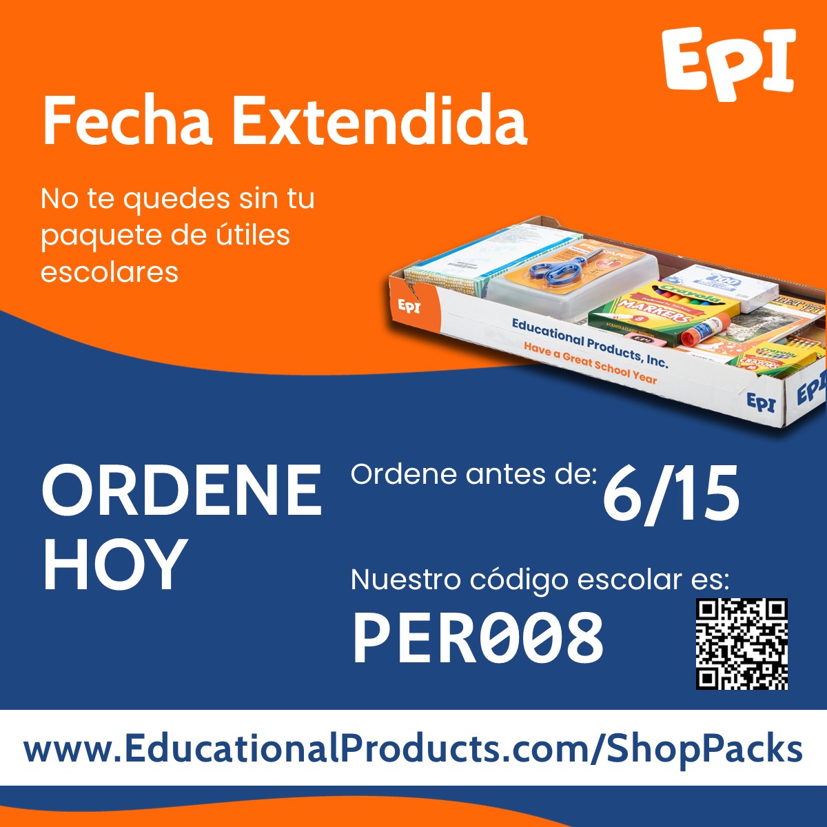 📝📚 Good news, Eagles! Our School Supply Pack orders have been extended until JUNE 15! 🎉 Skip the store chaos and get everything your student needs delivered straight to school. ✅

📦 Order now and check it off your summer to-do list!
📅 Deadline: June 15th ❤️🦅