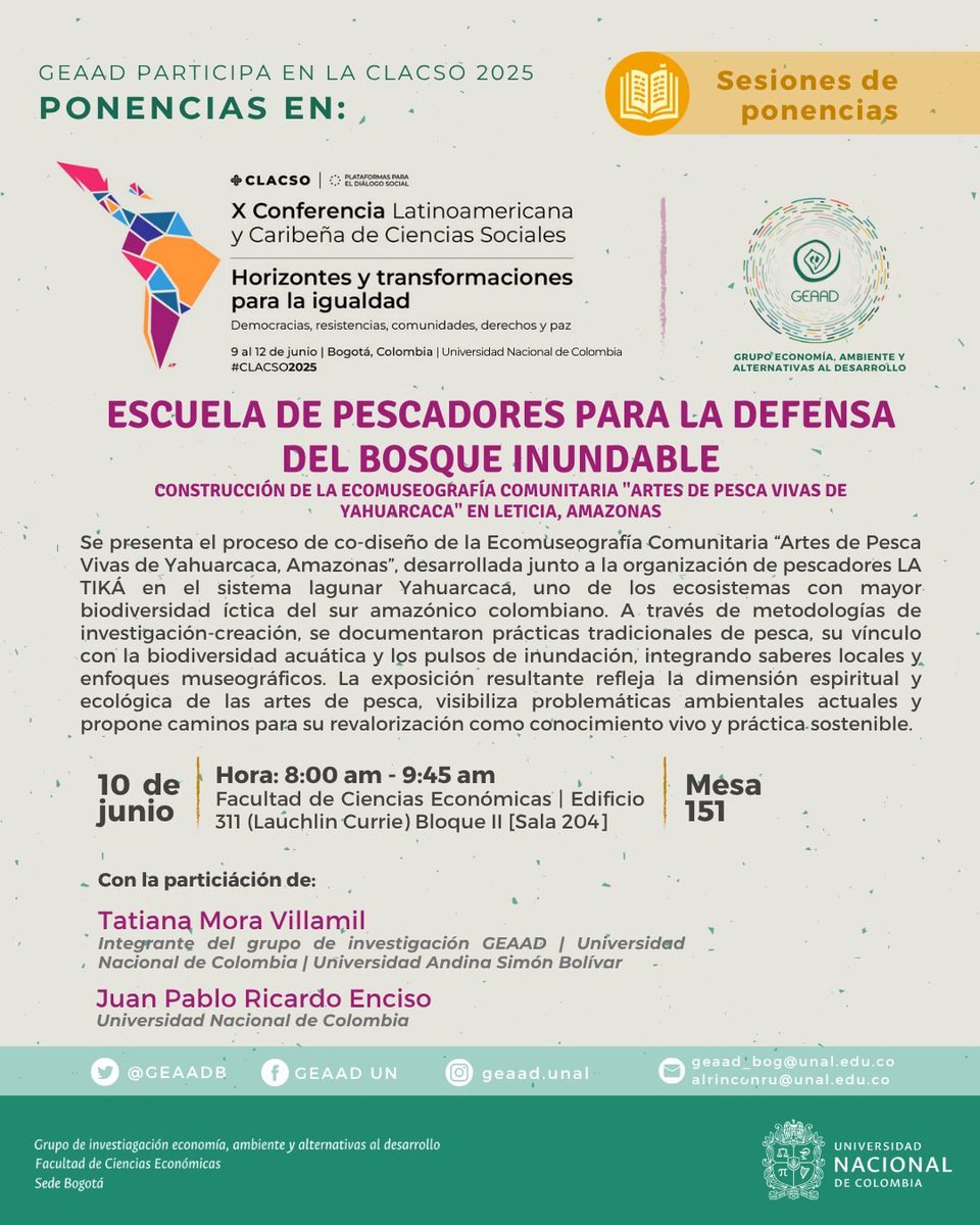 mañana estaremos en 3 espacios en el marco de la  #clacso2025 en la Universidad Naciona