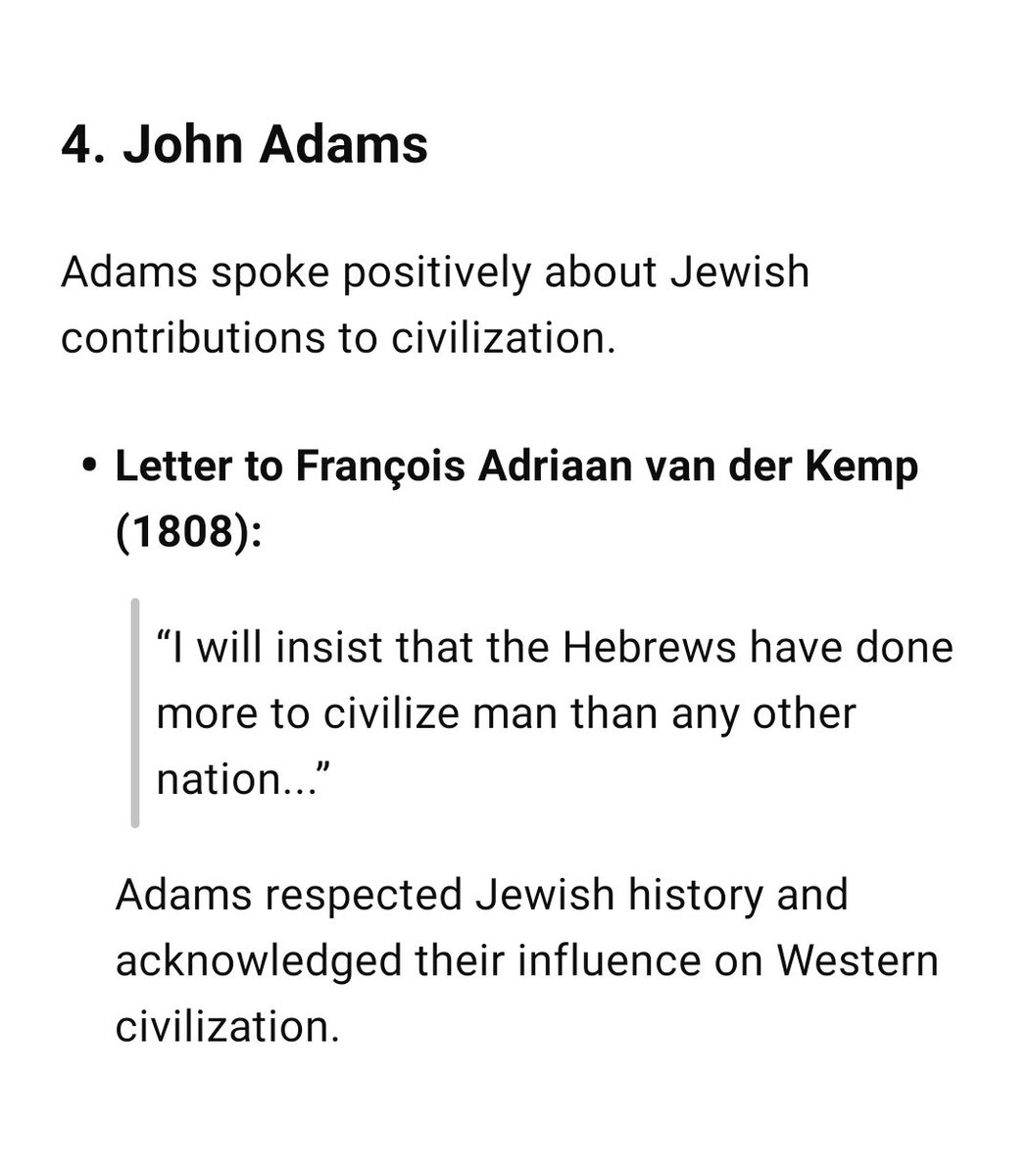 Whatever helps you sleep at night.

Fact is all the founding fathers either welcomed jews, had jewish friends, or were very fond of jews. Having these opinions of jews in the 1700s was unprecedented