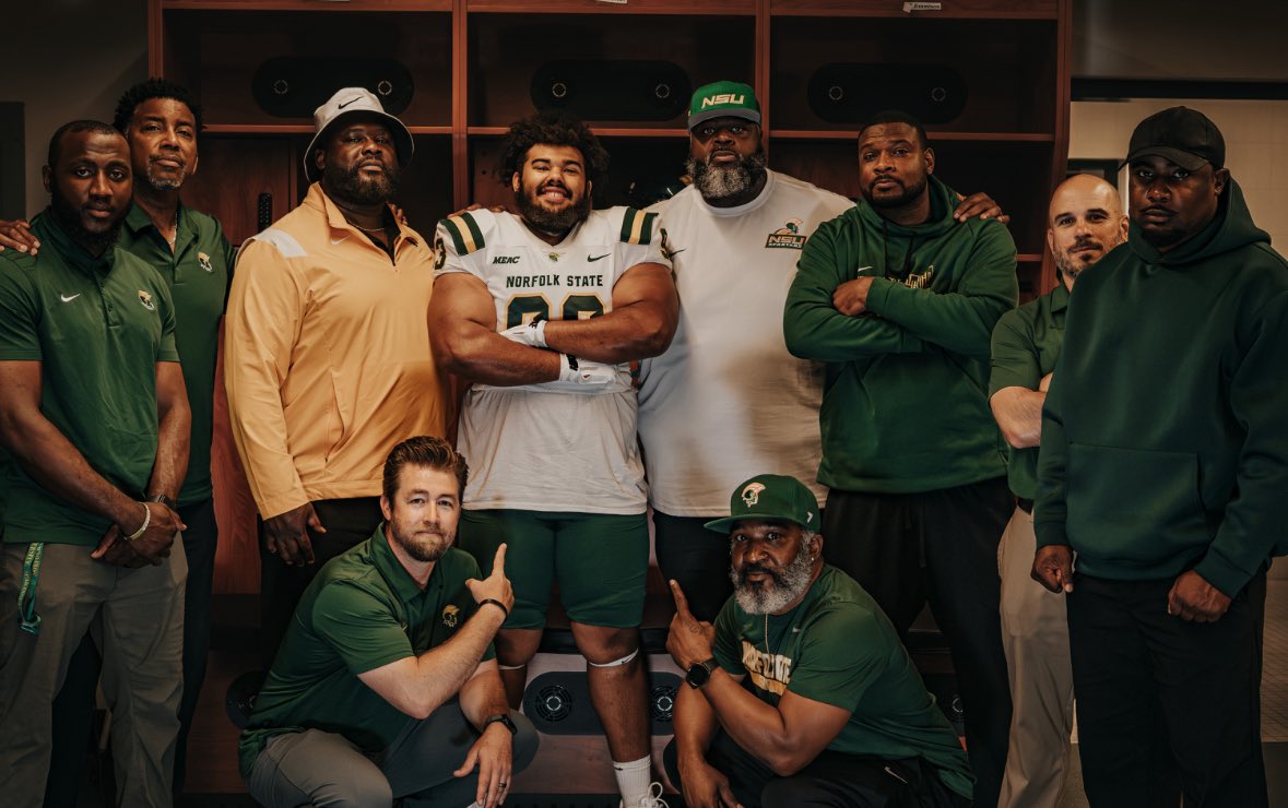 CamDarmody93's tweet photo. After a great visit, and great conversations with the coach my staff at @NorfolkStateFB, I will be committing to play my final year of eligibility at Norfolk State University! Let’s HUNT‼️
@BossCross76ers @T_Garvin28 https://t.co/8ZdzU9HsQK