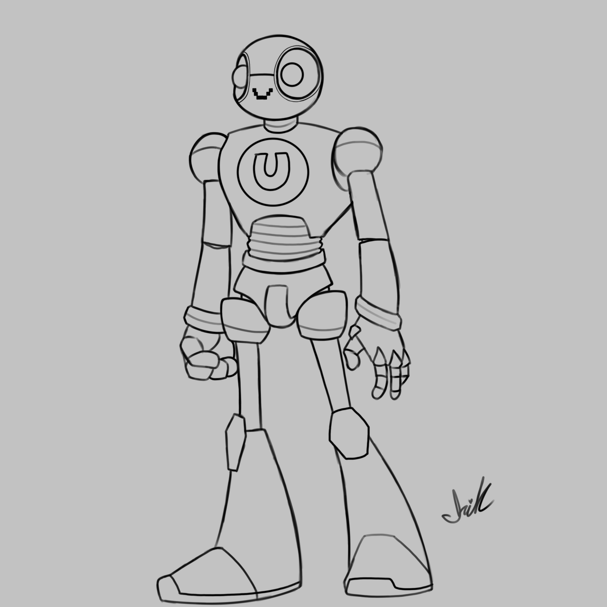 Designed my own version of a U2.0! His lore is my other super hero oc made him for the school, to be a student and learn to be a hero like the Supernovas. Rn I need to think of names. Help? i got too lazy to color