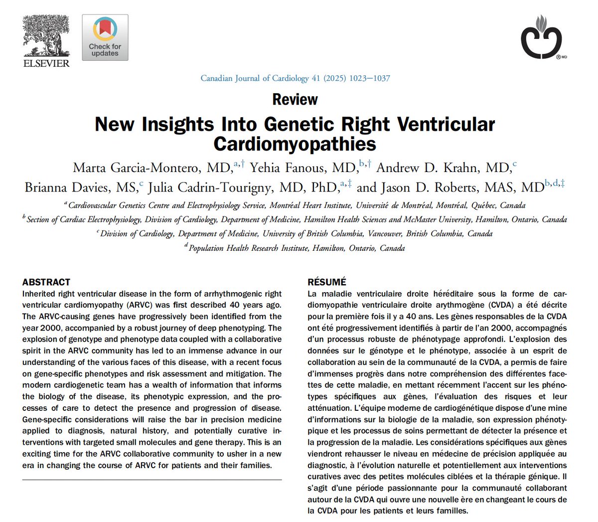 Gene-specific insights are transforming ARVC diagnosis, risk prediction &amp; therapy. Precision medicine is here: doi.org/10.1016/j.cjca…