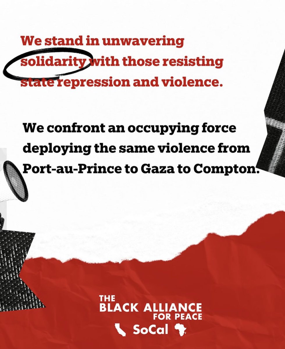 Our <a href="/Blacks4Peace/">Black Alliance for Peace</a> SoCal statement on the resistance to ICE in LA. 

WAR IS NOT A METAPHOR!

(Full statement can be found on our IG page: instagram.com/p/DKsw9aQysnx/…)