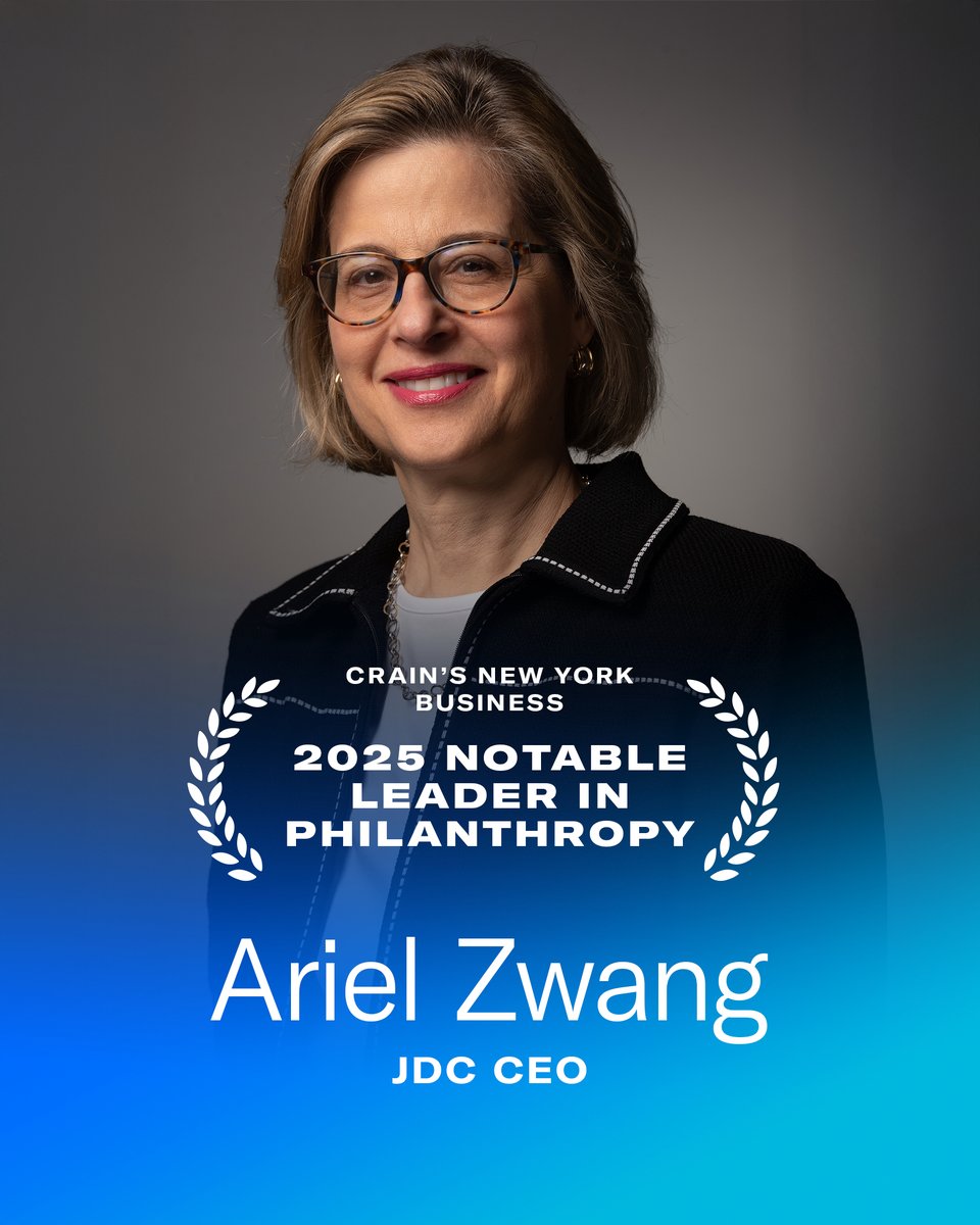 JDC | The Joint (@thejdc) on Twitter photo We’re proud to announce that JDC CEO Ariel Zwang has been recognized among <a href="/CrainsNewYork/">Crain's New York</a> Business Most Notable Leaders in Philanthropy for 2025. We’re proud to announce that JDC CEO Ariel Zwang has been recognized among <a href="/CrainsNewYork/">Crain's New York</a> Business Most Notable Leaders in Philanthropy for 2025.