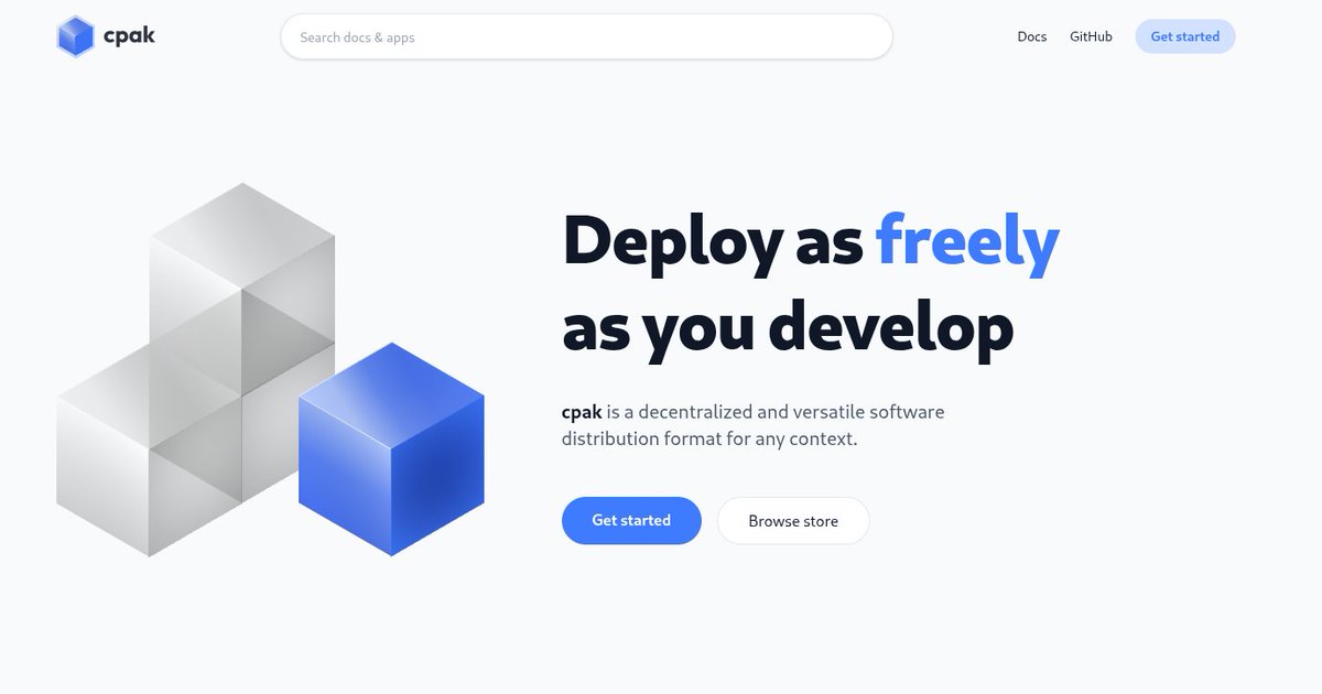 The cpak website is still under development, but a draft version is already online, some pages are still missing.

We also have a presskit 🥳  cpak.it/branding/press…

#development #linux