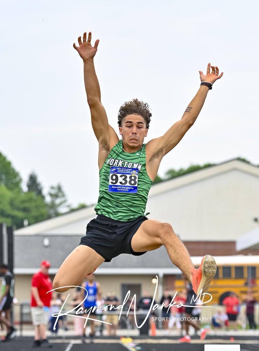 Yorktown Tigers Ephraim Daugherty competes in the long jump during the IHSAA State Finals and earns his place on the Podium with a third place finish

<a href="/YHSAthletics/">Yorktown Athletics</a>  <a href="/YHSDistance/">Yorktown Distance</a>  <a href="/Tiger_Track/">Yorktown Track & Field</a>  <a href="/Ephemo15/">Ephraim Daugherty</a>