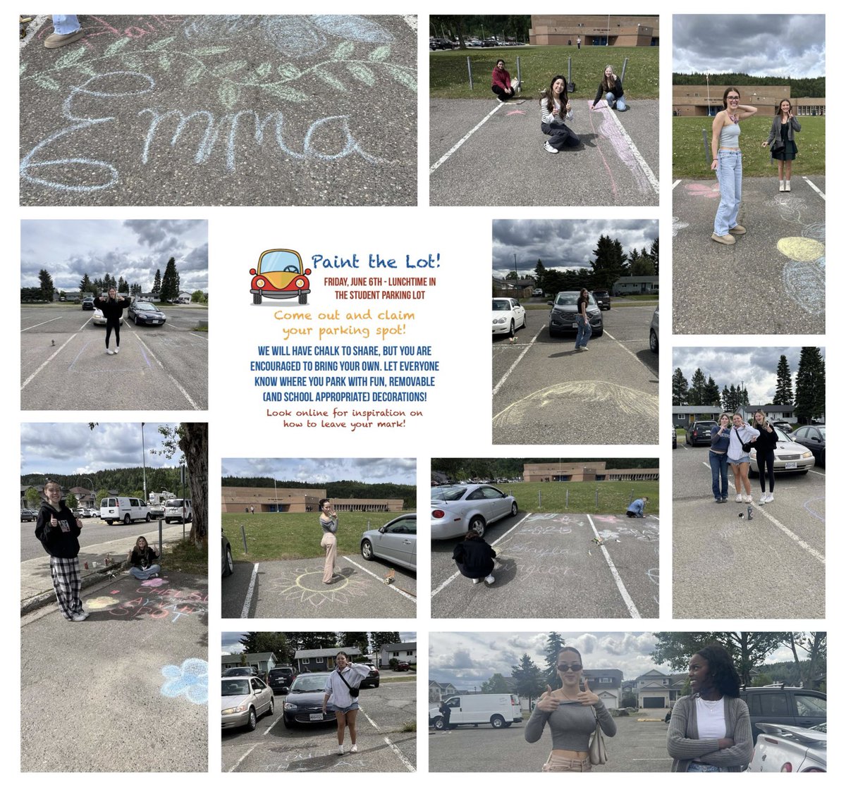 Denee Wells (@denee_nee) on Twitter photo 🚘 Paint the lot! Seniors left their mark and decorated their spot at lunch on Friday! #paintthelot #leaveyourmark #dptoddleadership <a href="/dptstrojans/">D.P. Todd Secondary</a> 🚘 Paint the lot! Seniors left their mark and decorated their spot at lunch on Friday! #paintthelot #leaveyourmark #dptoddleadership <a href="/dptstrojans/">D.P. Todd Secondary</a>