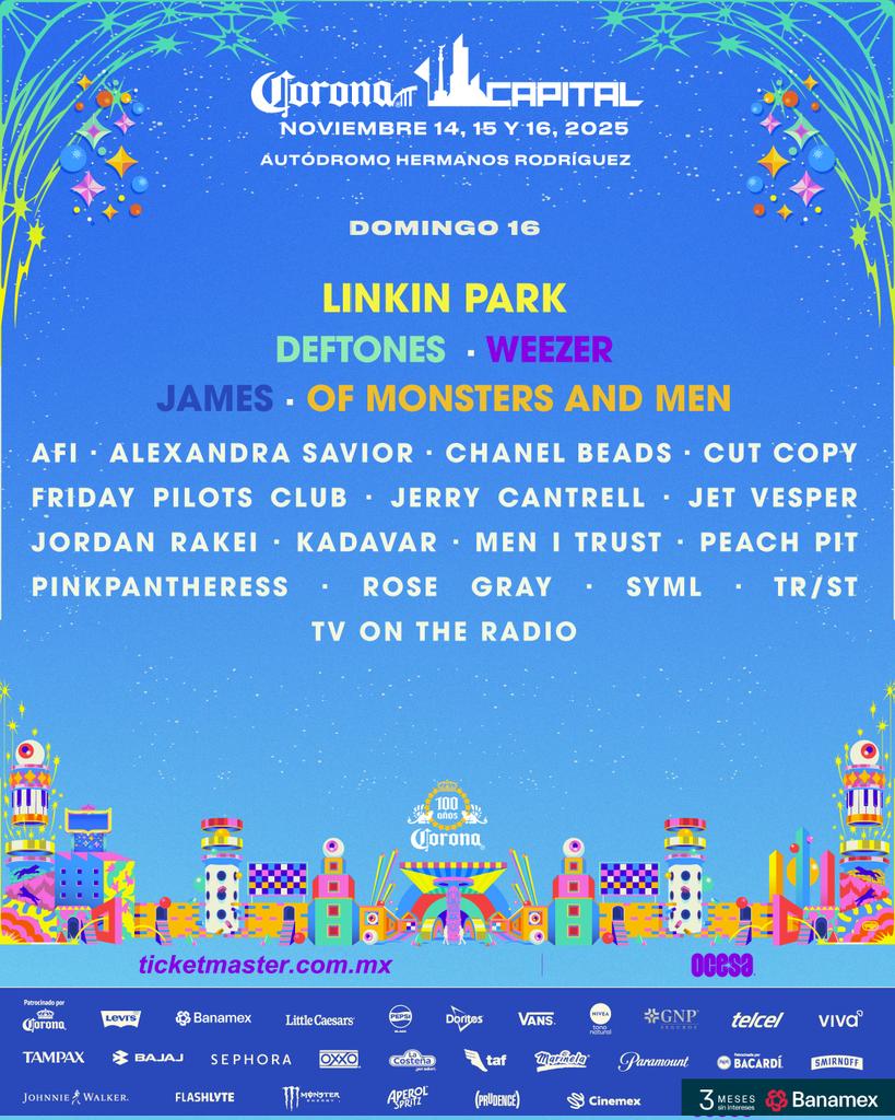 escoge bien, ¡¡BOLETOS INDIVIDUALES X DÍA!!✌️ disponibles mañana a partir de las 2pm 🩵💥

🎟 en bit.ly/CC25_ON

#CoronaCapital25