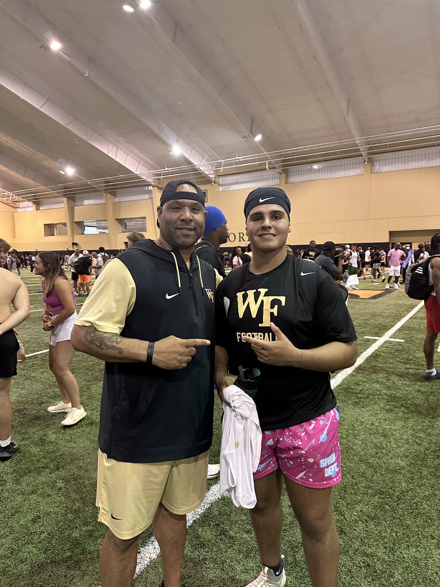 Andres Delgado (@andresdelg52) on Twitter photo Thank you to <a href="/WakeFB/">Wake Forest Football</a> for a great camp today. Especially thank you to <a href="/CoachTHollowell/">Coach Tj Hollowell</a> and <a href="/KyleThornton52/">Coach KT</a> for coaching me up and teaching me a lot today. Thank you to <a href="/WakeFB/">Wake Forest Football</a> for a great camp today. Especially thank you to <a href="/CoachTHollowell/">Coach Tj Hollowell</a> and <a href="/KyleThornton52/">Coach KT</a> for coaching me up and teaching me a lot today.