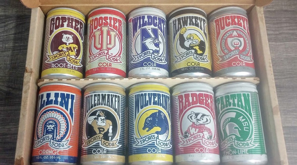 Not helmet related but this is one cool original Big Ten can collection.