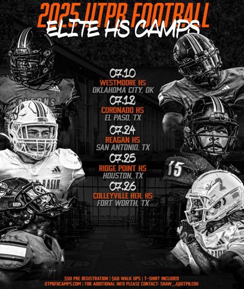 prim9time_'s tweet photo. Thank you Coach @CoachSantolla @RyverRodriguez for the invite to camp with the Falcons and learn ways to improve my game and learn from this great group of coaches at @UTPBFootball 
#IOB #ATTITUDEEFFORTABLIITY
#915TAKEOVER @coachbernieluna @rpolivas_22 @CoachAdrian6607 https://t.co/o9rF3hQdAm