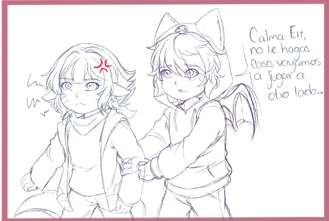 Paxi_Suru's tweet image. Ya que se revelo a Azai, les dejo un spoiler de un mini comic de el con Elia -w-) ✨

#cursetale #lovedrune