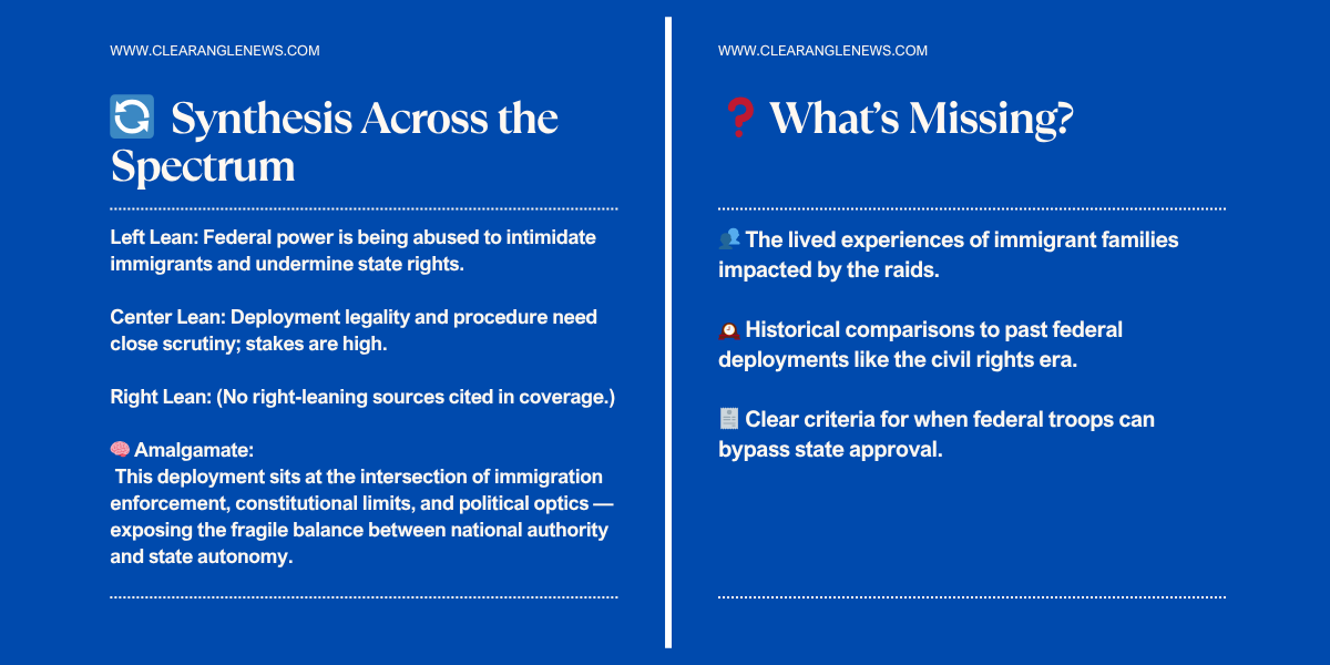 clearanglenews's tweet image. Trump sends 700 Marines to L.A. amid immigration protests. California sues. Is this federal overreach—or decisive leadership? Read more: zurl.co/0o8KG #ImmigrationProtests #Marines #Trump