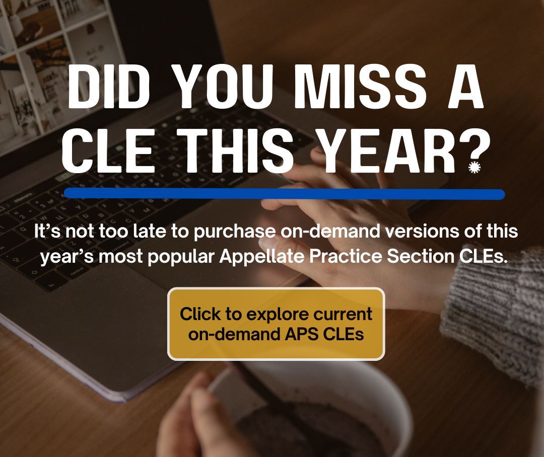 It's not too late to purchase on demand versions of the Appellate Practice Section's most popular CLE's! Click here to view the library
tfb.inreachce.com/SearchResults?…