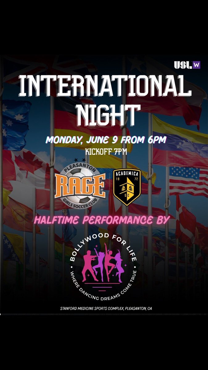 INTERNATIONAL NIGHT starts at 6pm! With kickoff at 7! Come and have a good time!