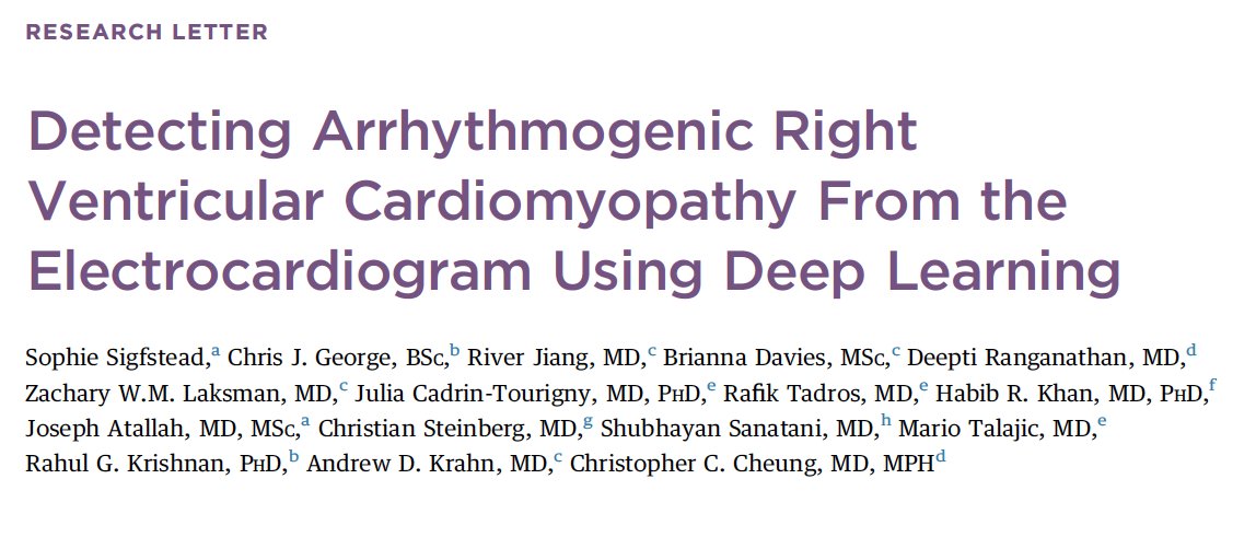 Detecting ARVC from ECG? A Canadian-led deep learning model shows high accuracy, paving the way for earlier diagnosis: sciencedirect.com/science/articl…