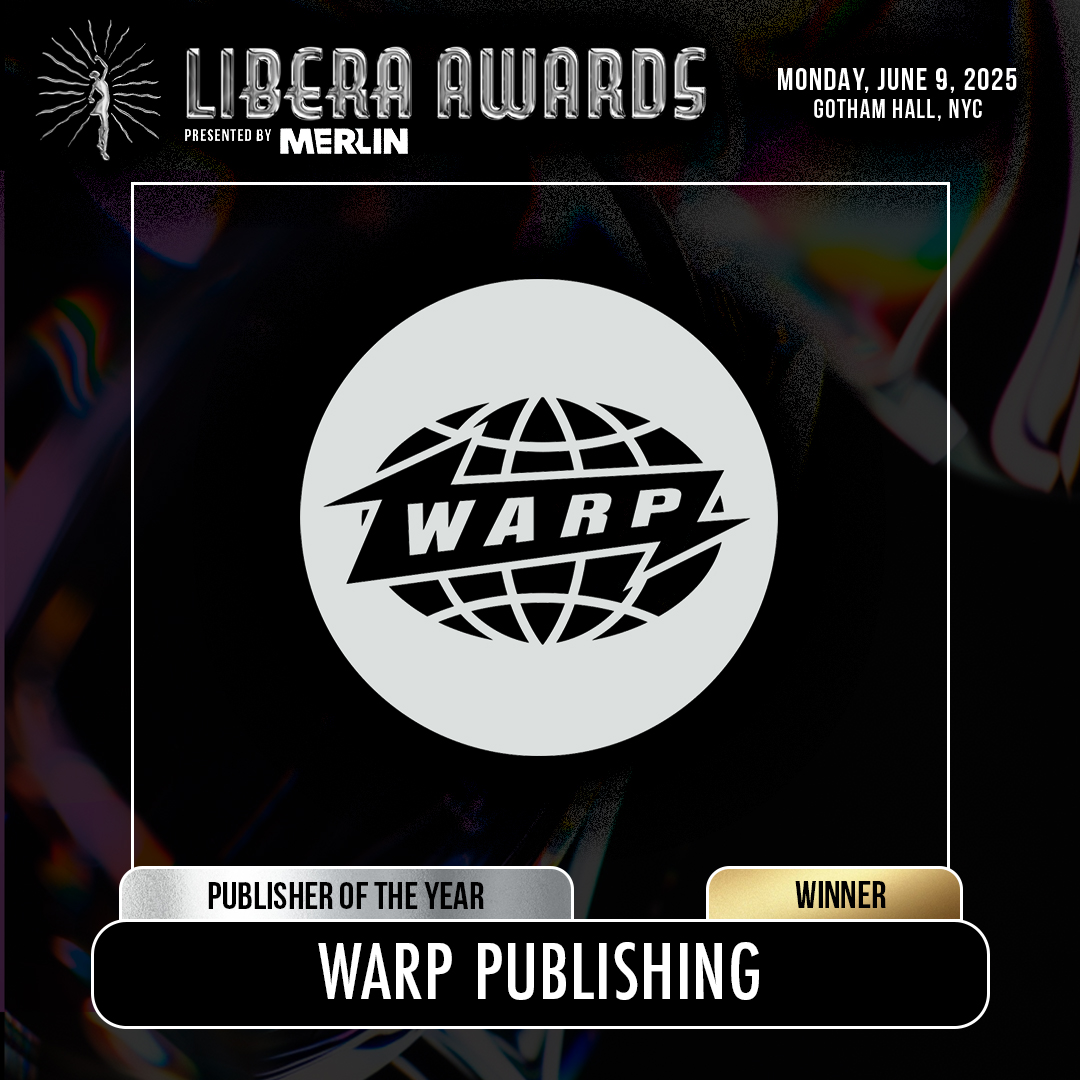 Congratulations to <a href="/WarpMusicPub/">Warp Publishing</a> on winning Publisher of the Year 🌟 at the 2025 Libera Awards Presented by <a href="/merlinnetwork/">Merlin</a> tonight in NYC! ✨🏆