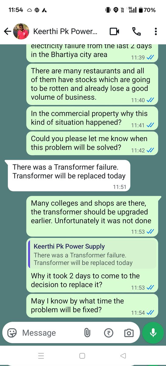 WritamBanerjee's tweet photo. @NammaBESCOM @thekjgeorge where is the responsibility of giving service to the people? https://t.co/BklUyxrTJi