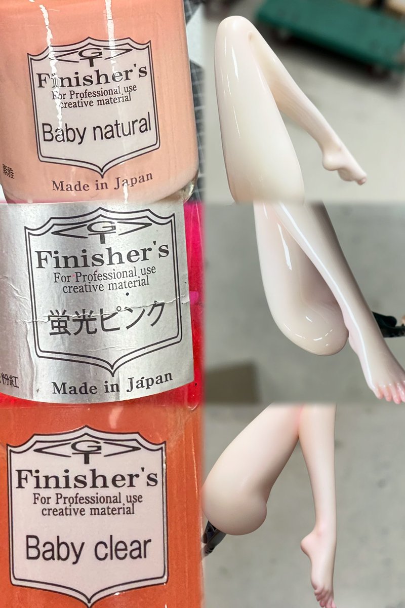 塗装に使った色たち✨上から「ベビーナチュラル」、「蛍光ピンク」、「ベビークリア」
(*´꒳`*)